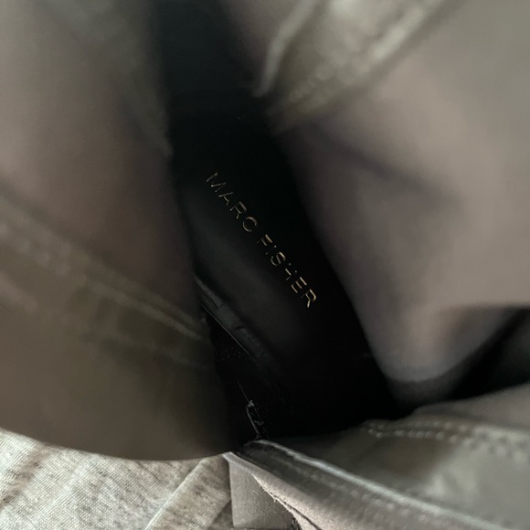 Marc Fisher Gray Suede Tall Boots 8.5 Silver Studs Zippers VGUC Fall Winter - Picture 6 of 6